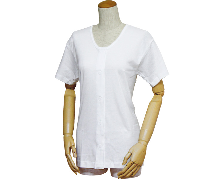 여성 3부 앞여밈 셔츠 (원터치 테이프형) 43253 M 화이트