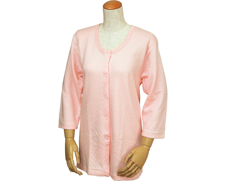 여성 8부 소매 앞트임 셔츠 (원터치 테이프식) W461 피치 M