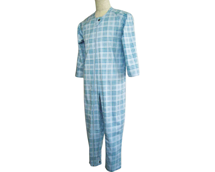 만라쿠 1형 간병 잠옷 사계절용 LL 1001 그린체크