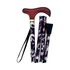 꽃무늬 컴팩트 접이식 지팡이 55-F2 꽃무늬BK