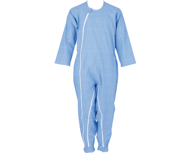 간병 점프슈트 LL 앞트임형 403420 블루/체크무늬