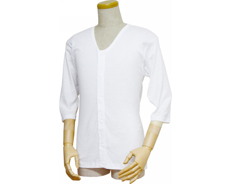 남성 앞여밈 7부 셔츠 원터치 테이프식 43211 화이트 L