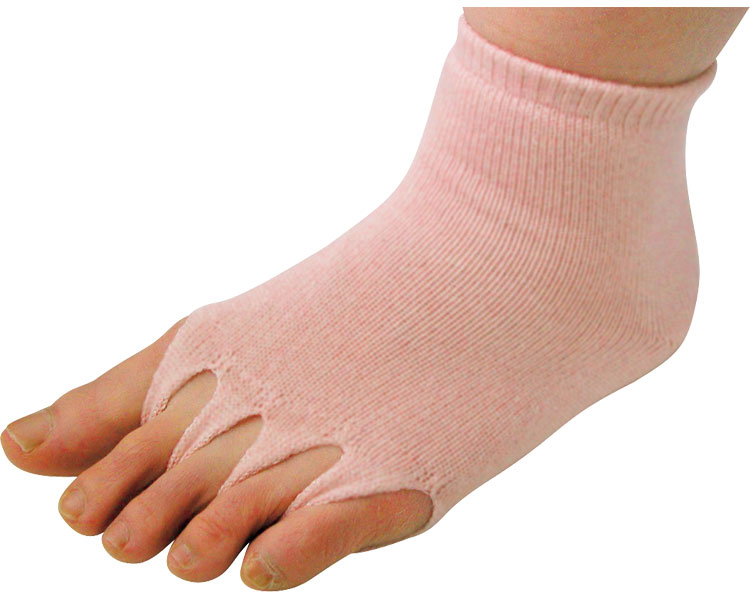 발가락 오픈 건강 양말 M 연어 핑크