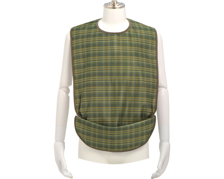 소프라피렌 식사용 앞치마 체크 2WAY 형 102282 그린