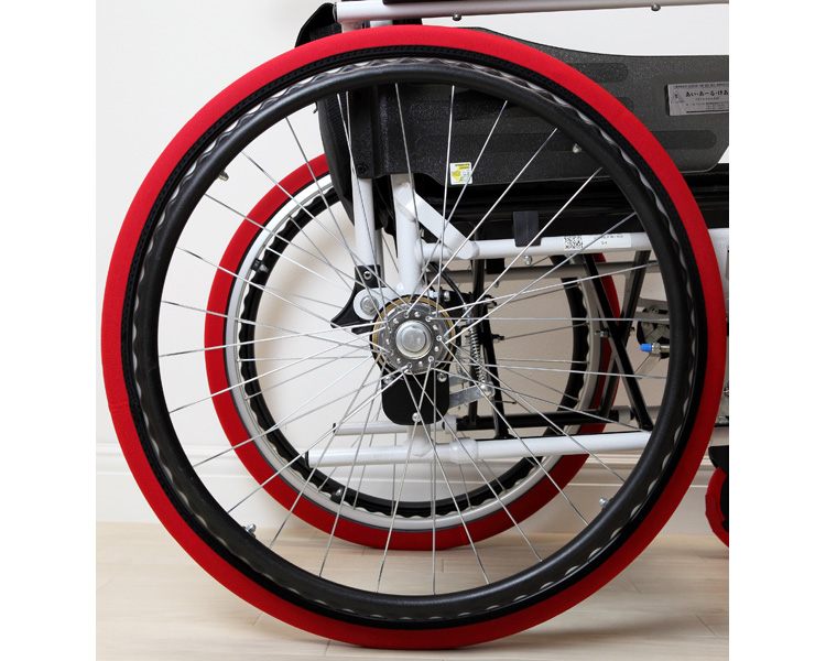 휠체어 바퀴 보호 커버 2개 1세트 중(L) 레드 20~22인치용