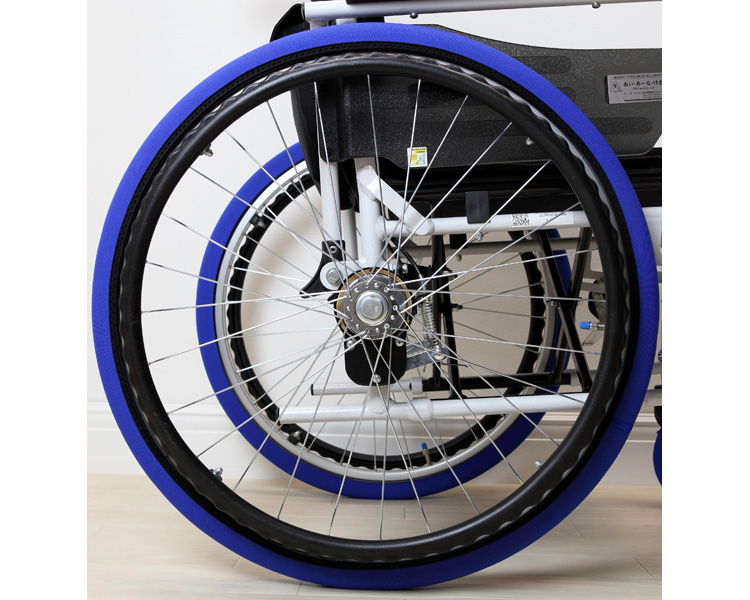 휠체어 바퀴 보호 커버 2개 1세트 소 (S) 블루 15~16인치용