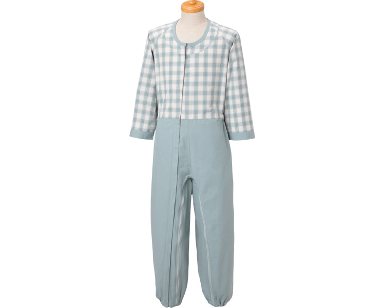 간병용 풀 오픈형 환자복 S 그린