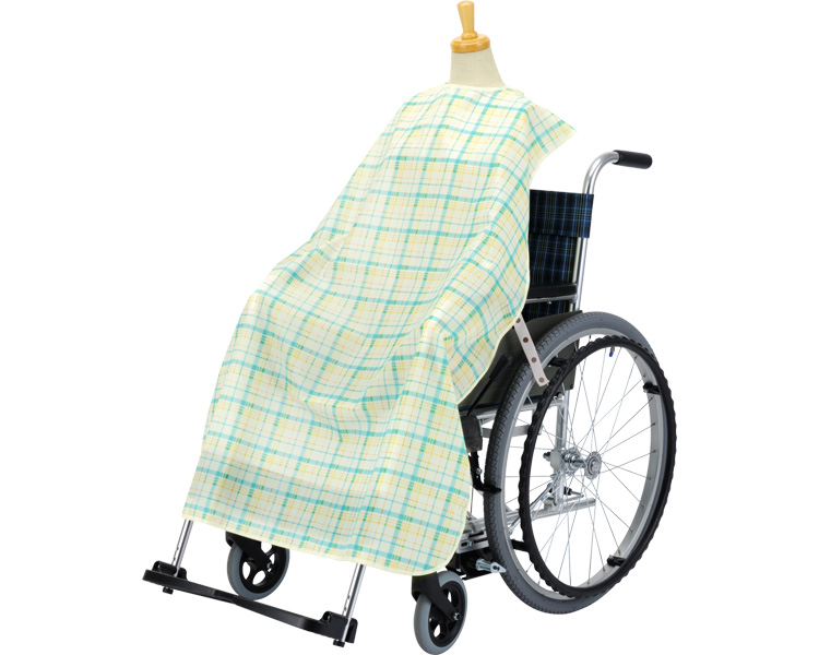 하비너스 휠체어용 흘림방지 식사용 앞치마 1030133 체크무늬