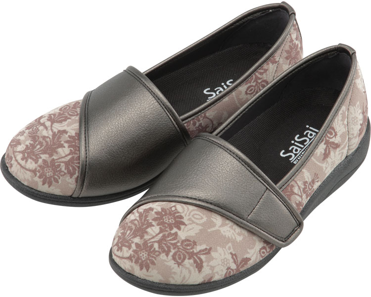 SaiSai 플라워 프린트 W940 여성 23.0cm 클래식 베이지