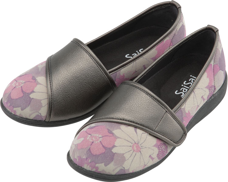 SaiSai 플라워 프린트 W940 여성 21.5cm 플로럴 퍼플