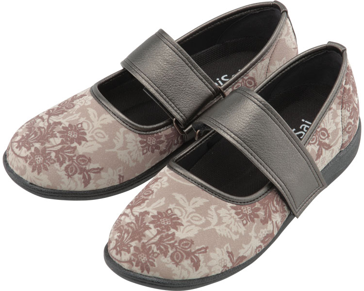 SaiSai 플라워 프린트 W941 여성 25.5cm 클래식 베이지