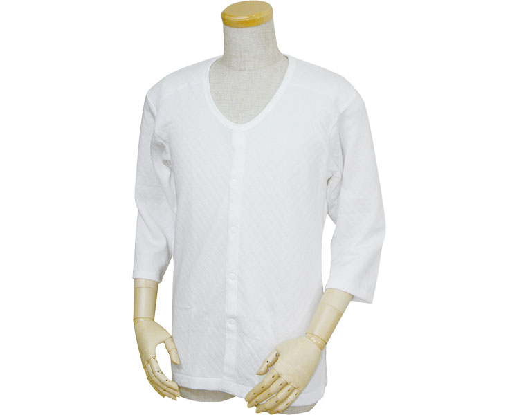 남성 8부 앞트임 셔츠 (플라스틱 후크식) W470 화이트 S