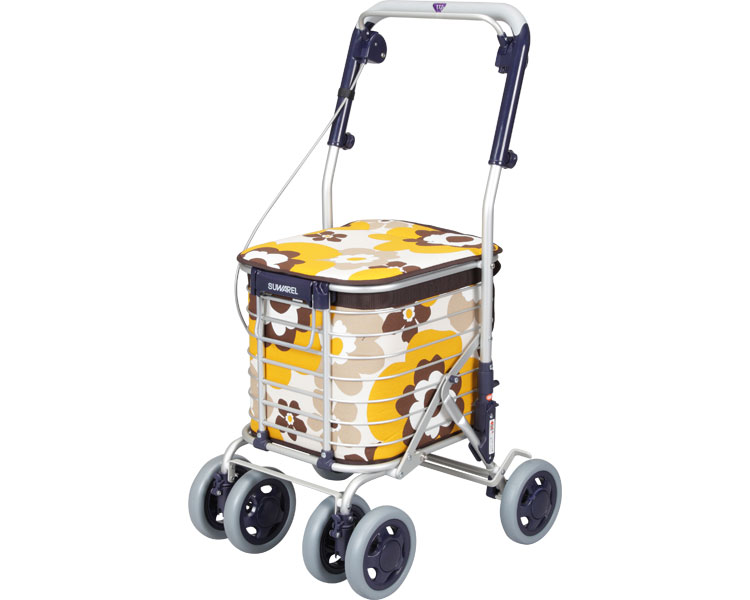 스와렐 접이식 실버카 AS-0275 꽃무늬 엘로우