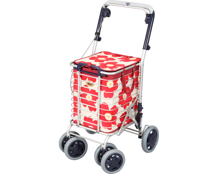 알루미 와이어 카트 A-0245H 꽃무늬 레드