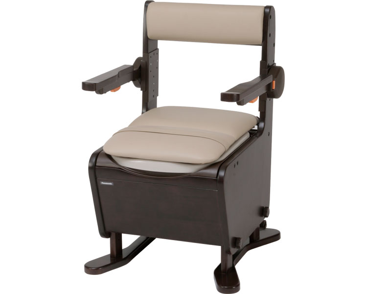 가구형 이동식 변기 팔걸이 접이식 PN-L23406 플라스틱 변기 다크 브라운