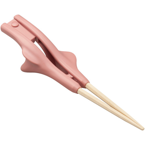 하시조군 클리어 실버젓가락 S-15 핑크(21cm) 왼손용