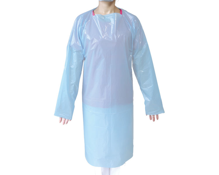 전신 위생 비닐 가운 WCR-G001 파스텔블루 250매입