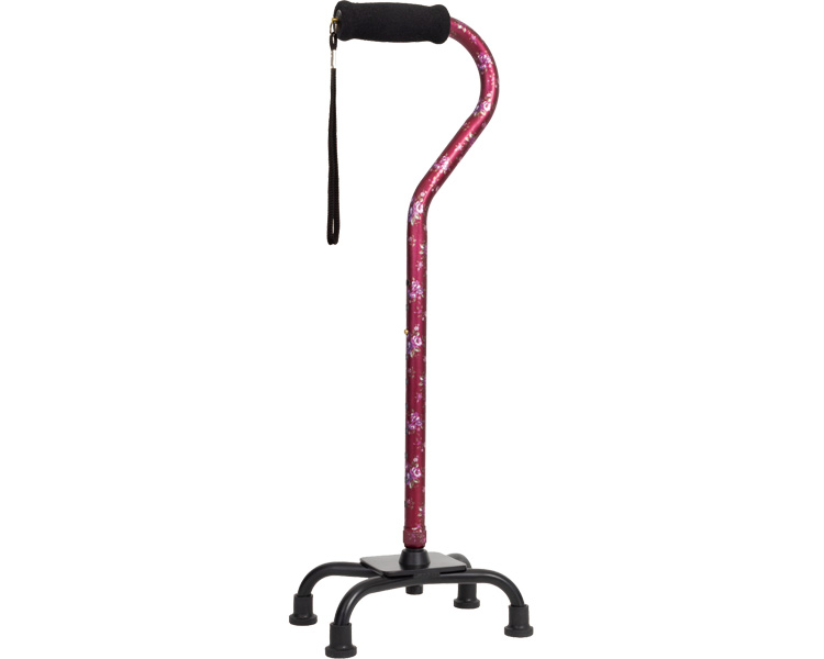 알루미늄 기본형 네발 지팡이 WB5148 꽃와인