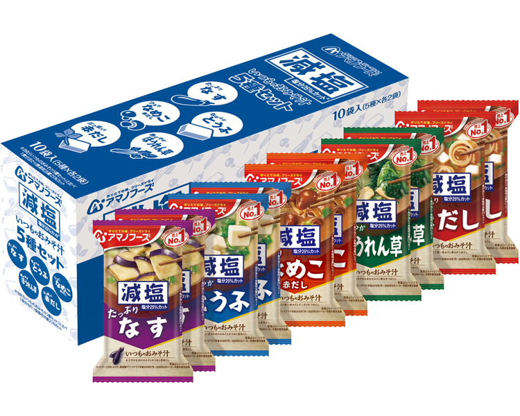 아마노푸드 저염 채소 된장국 5종 세트 10끼분