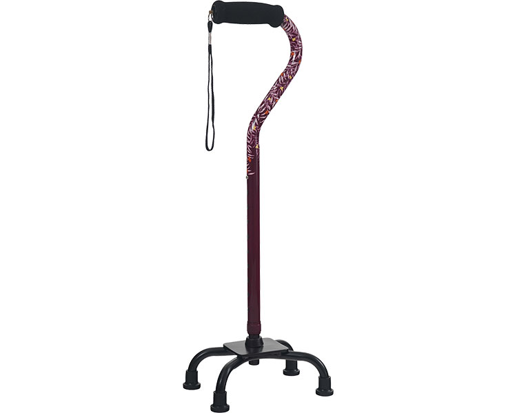 알루미늄 기본형 네발 지팡이 WB5257 리프와인