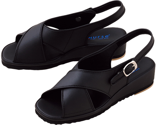 크로스 샌들 750 여성 21.5cm 블랙